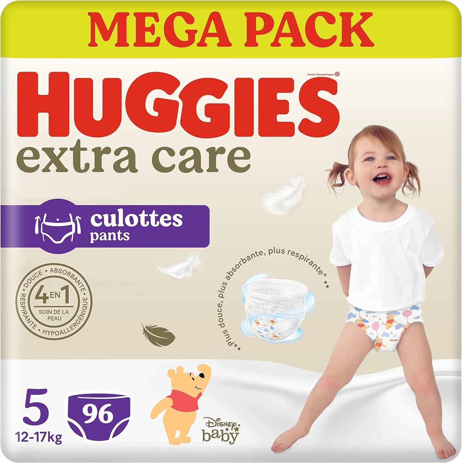 HUGGIES Extra Care – Culottes Taille 5 (12/17kg) – Pack de 96 couches -  WOXO MART